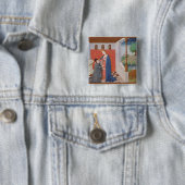 Badge Carré 5 Cm Dialogue entre Boethius et philosophie (En situation)