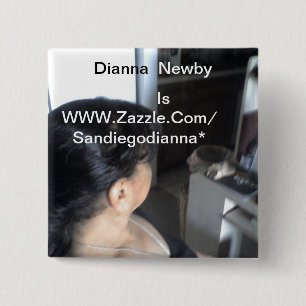 Badge Carré 5 Cm Dianna Newby est bouton de Sandiegodianna*