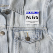 Badge Carré 5 Cm Dick Hertz (En situation)