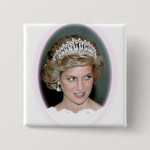 Badge Carré 5 Cm Dieu Béni Princesse Diana