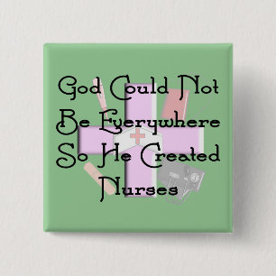 Badge Carré 5 Cm Dieu de cadeaux chrétiens d'infirmière "ne