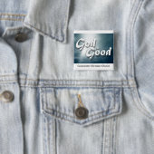 Badge Carré 5 Cm Dieu est bon (En situation)