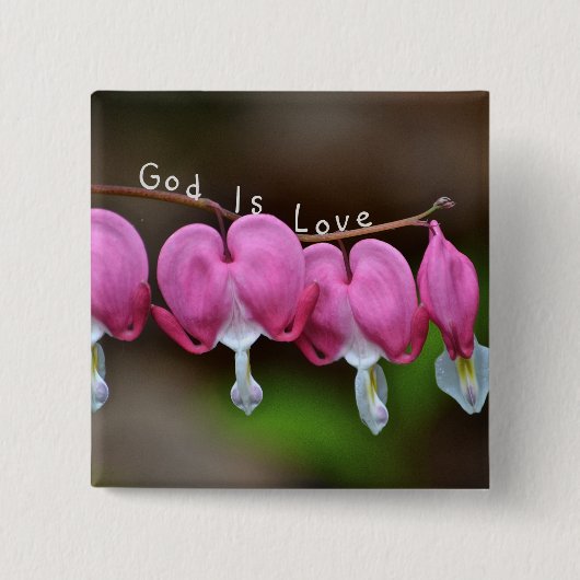 Badge Carré 5 Cm Dieu est coeur d'amour (Devant)