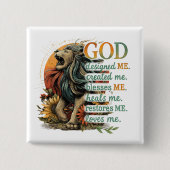 Badge Carré 5 Cm Dieu M'A Conçu... (Devant)