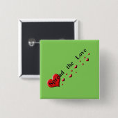 Badge Carré 5 Cm Diffuser les événements Love Green (Devant & derrière)