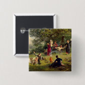 Badge Carré 5 Cm Dimanche, 1884 (Devant & derrière)