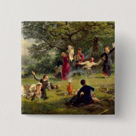 Badge Carré 5 Cm Dimanche, 1884 (Devant)