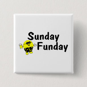 Badge Carré 5 Cm Dimanche Funday