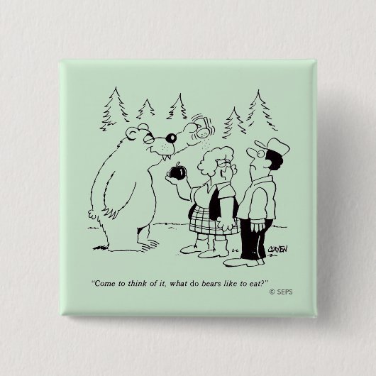 Badge Carré 5 Cm Dîner d'ours (Devant)