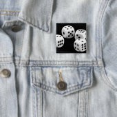Badge Carré 5 Cm Dîners Noir Et Blanc (En situation)