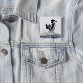 Badge Carré 5 Cm Dingue commun (En situation)
