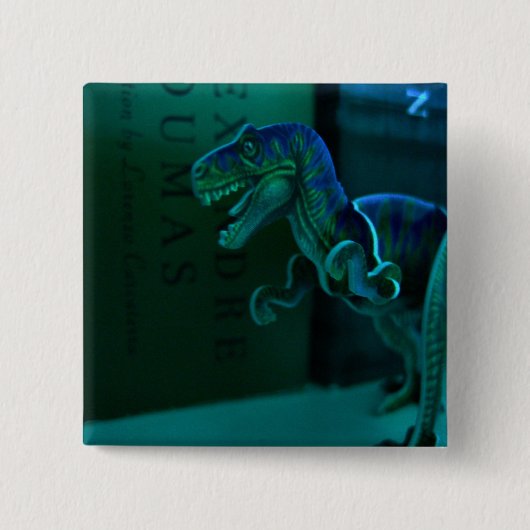Badge Carré 5 Cm Dino vert (Devant)
