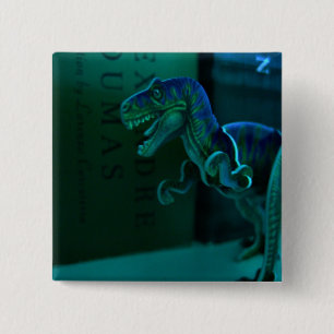 Badge Carré 5 Cm Dino vert