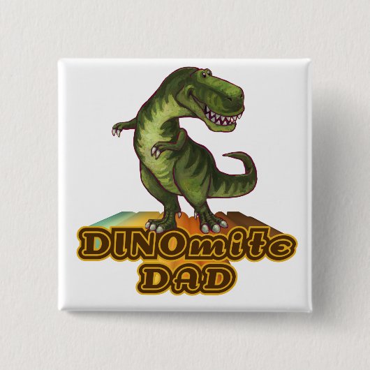 Badge Carré 5 Cm Dinomite Papa (Devant)