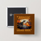 Badge Carré 5 Cm dinosaure (Devant & derrière)