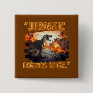 Badge Carré 5 Cm dinosaure