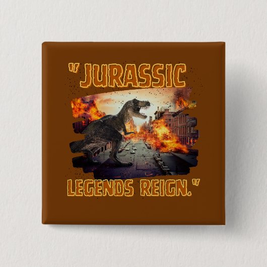 Badge Carré 5 Cm dinosaure (Devant)