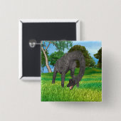 Badge Carré 5 Cm Dinosaure Brachiosaurus (Devant & derrière)