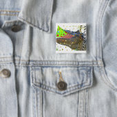 Badge Carré 5 Cm Dinosaure T-Rex Party Animal (En situation)