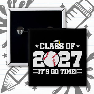 Badge Carré 5 Cm Diplômation de Baseball C'est Parti Terminale Prom