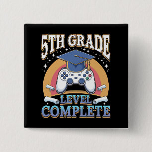 Badge Carré 5 Cm Diplômé de 5e année Niveau Complète Diplomation Je