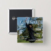 Badge Carré 5 Cm Diplôme photo d'un magazine moderne (Devant & derrière)