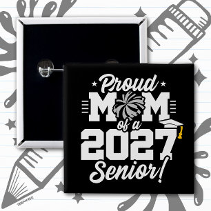 Badge Carré 5 Cm Diplômée de la promotion 2027 Vive la fierté d'une