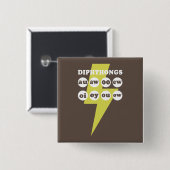 Badge Carré 5 Cm Dipthongs Apprendre l'anglais avec des phoniques (Devant & derrière)