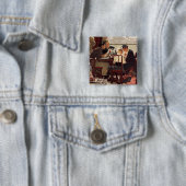 Badge Carré 5 Cm Dire grâce par Norman Rockwell (En situation)
