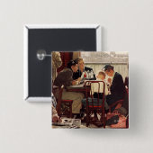 Badge Carré 5 Cm Dire grâce par Norman Rockwell (Devant & derrière)