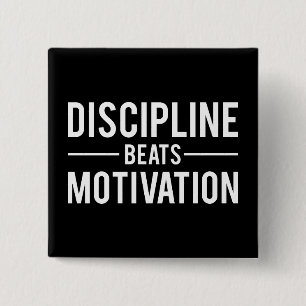 Badge Carré 5 Cm Discipline bat Motivation - Inspiration