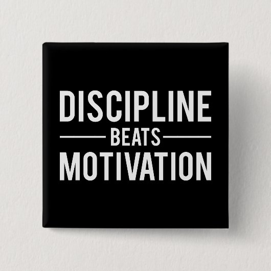 Badge Carré 5 Cm Discipline bat Motivation - Inspiration (Devant)