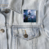 Badge Carré 5 Cm Disco Heartbeat (En situation)