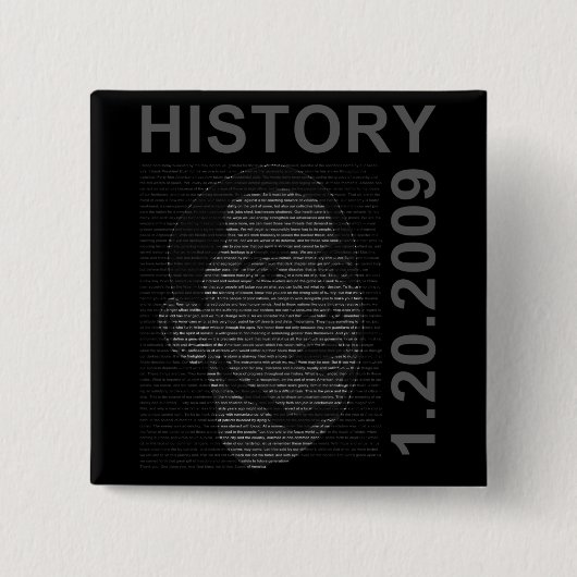 Badge Carré 5 Cm discours d'inauguration avec l'image embeded (Devant)