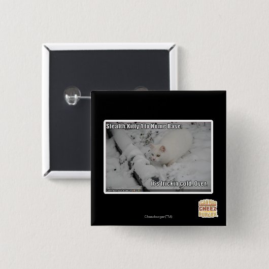 Badge Carré 5 Cm Discrétion Kitty 1 (Devant & derrière)