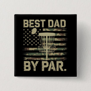 Badge Carré 5 Cm Disque de Disc Golf Meilleur Papa Par Camo Drapeau