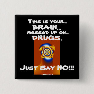 Badge Carré 5 Cm "Dites juste NON ! ! ! "