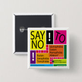 Badge Carré 5 Cm Dites non à l'oppression ! #Resist (Devant & derrière)