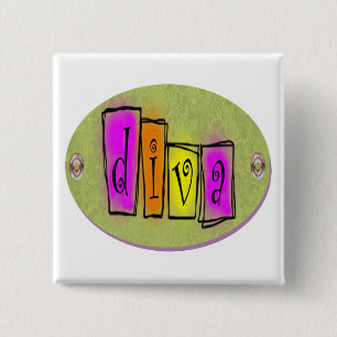 Badge Carré 5 Cm Diva