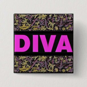Badge Carré 5 Cm Diva