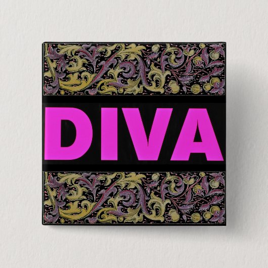 Badge Carré 5 Cm Diva (Devant)