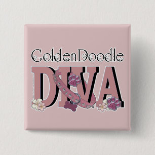 Badge Carré 5 Cm DIVA de GoldenDoodle