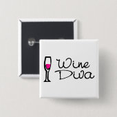 Badge Carré 5 Cm Diva de vin (Devant & derrière)