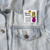 Badge Carré 5 Cm Diva de vin "fabuleuse " (En situation)