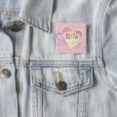 Badge Carré 5 Cm Diva Heart (En situation)