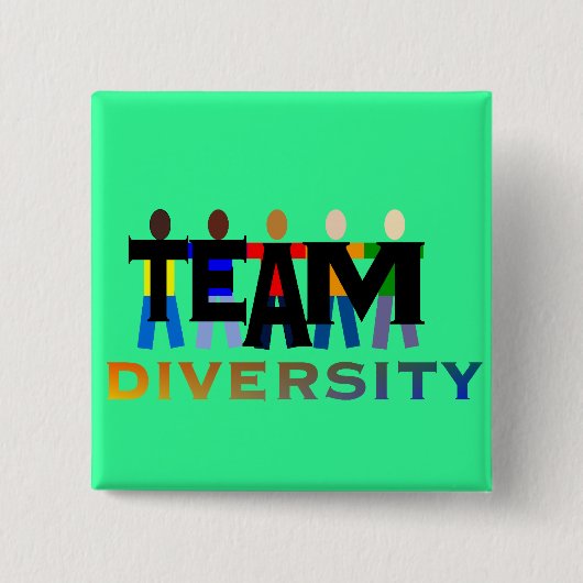 Badge Carré 5 Cm Diversité de l'équipe (Devant)