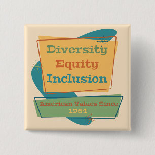 Badge Carré 5 Cm Diversité Équité Inclusion; Valeurs Américaines 19