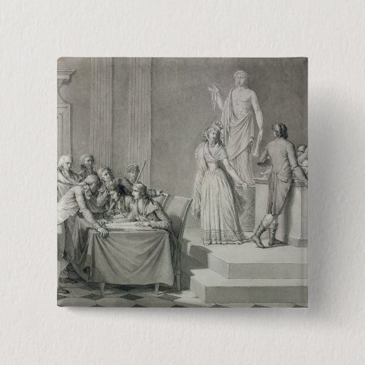 Badge Carré 5 Cm Divorce républicain (Devant)