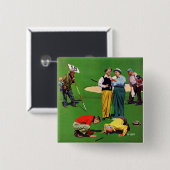 Badge Carré 5 Cm Dix-huitième trou (Devant & derrière)