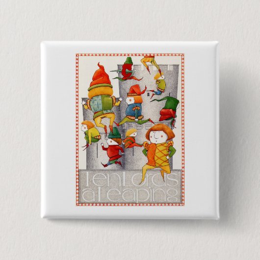 Badge Carré 5 Cm DIX LORDS UN Bouton Carré EN BAS (Devant)